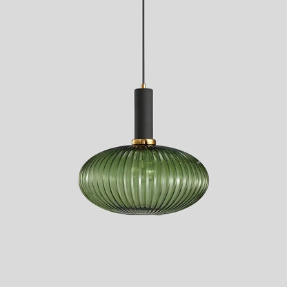 Luxora Nordic Glass Pendant Light, Brass Finish Warm Glow Hanging Lamp