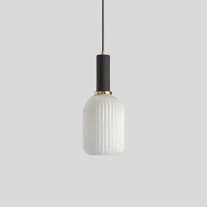 Luxora Nordic Glass Pendant Light, Brass Finish Warm Glow Hanging Lamp