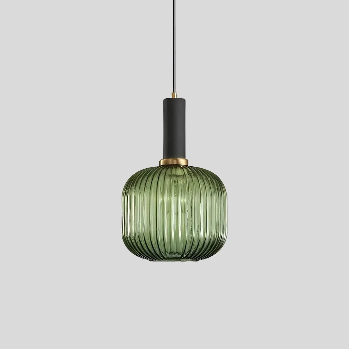 Luxora Nordic Glass Pendant Light, Brass Finish Warm Glow Hanging Lamp