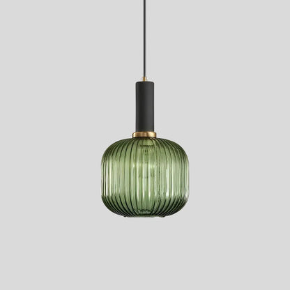 Luxora Nordic Glass Pendant Light, Brass Finish Warm Glow Hanging Lamp