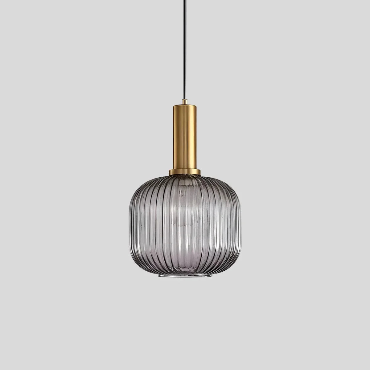 Luxora Nordic Glass Pendant Light, Brass Finish Warm Glow Hanging Lamp