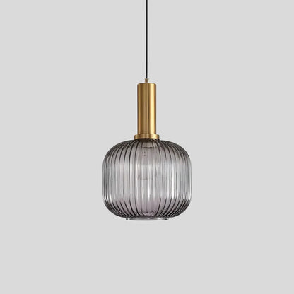Luxora Nordic Glass Pendant Light, Brass Finish Warm Glow Hanging Lamp