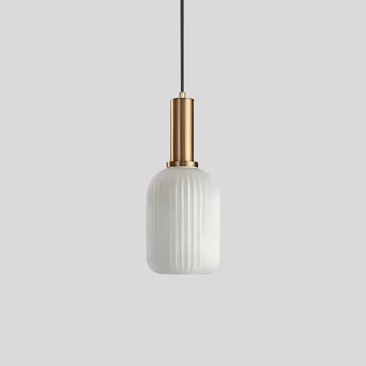 Luxora Nordic Glass Pendant Light, Brass Finish Warm Glow Hanging Lamp