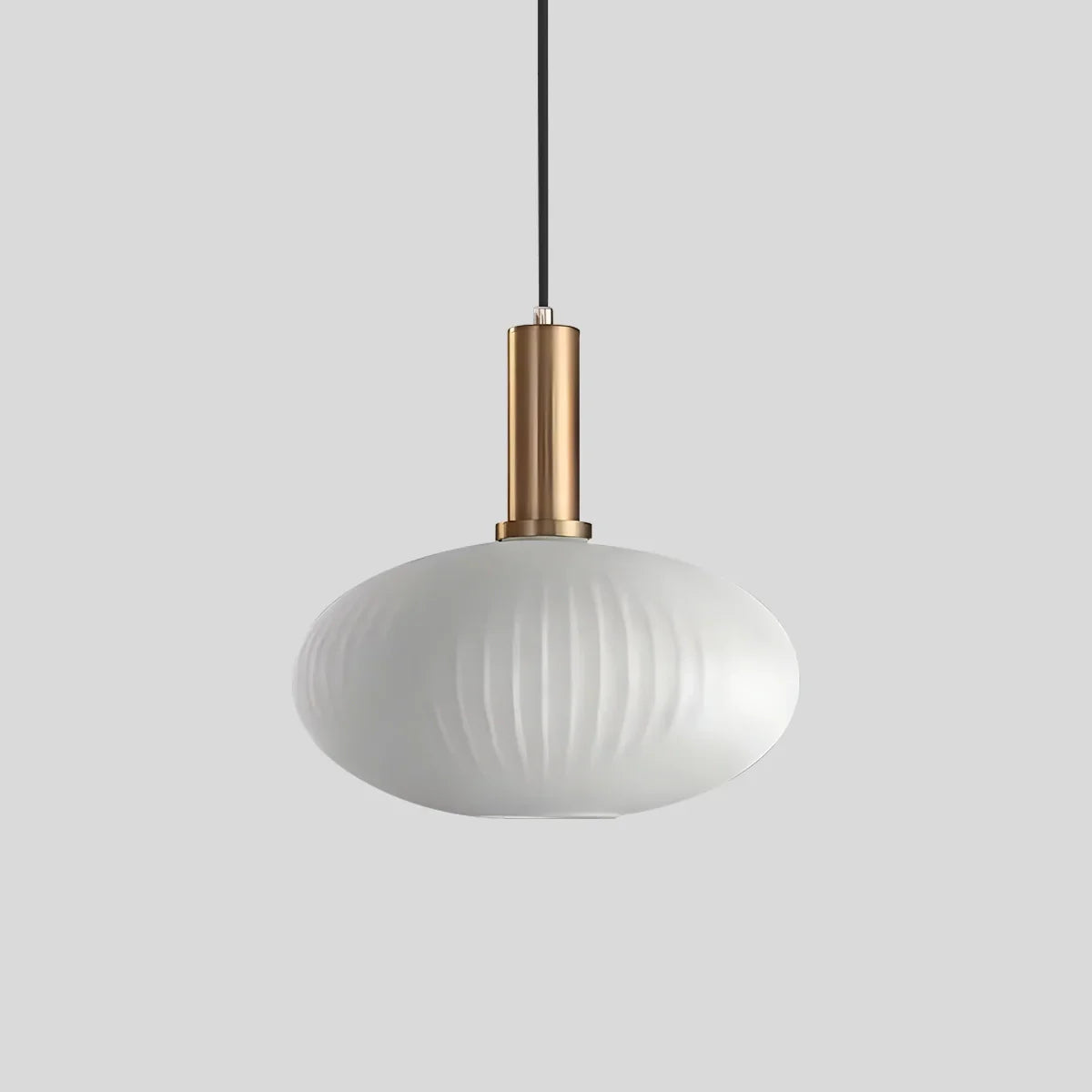 Luxora Nordic Glass Pendant Light, Brass Finish Warm Glow Hanging Lamp