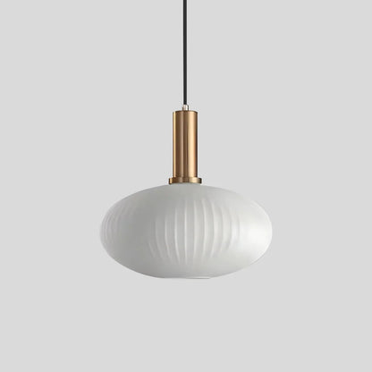 Luxora Nordic Glass Pendant Light, Brass Finish Warm Glow Hanging Lamp