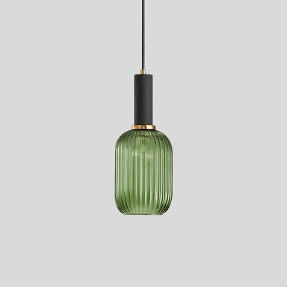 Luxora Nordic Glass Pendant Light, Brass Finish Warm Glow Hanging Lamp