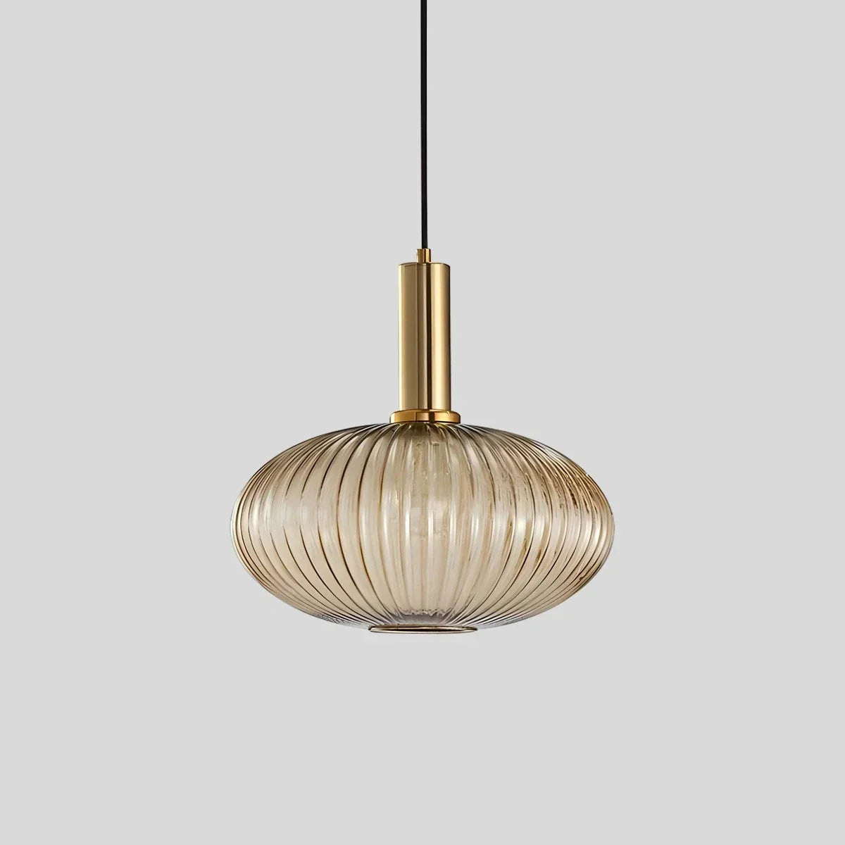 Luxora Nordic Glass Pendant Light, Brass Finish Warm Glow Hanging Lamp