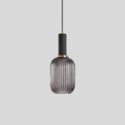 Luxora Nordic Glass Pendant Light, Brass Finish Warm Glow Hanging Lamp