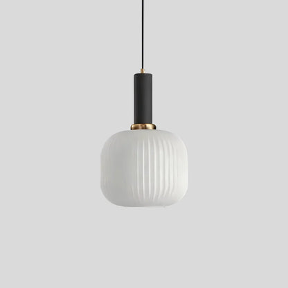 Luxora Nordic Glass Pendant Light, Brass Finish Warm Glow Hanging Lamp