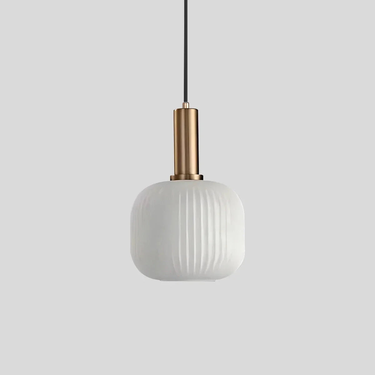 Luxora Nordic Glass Pendant Light, Brass Finish Warm Glow Hanging Lamp