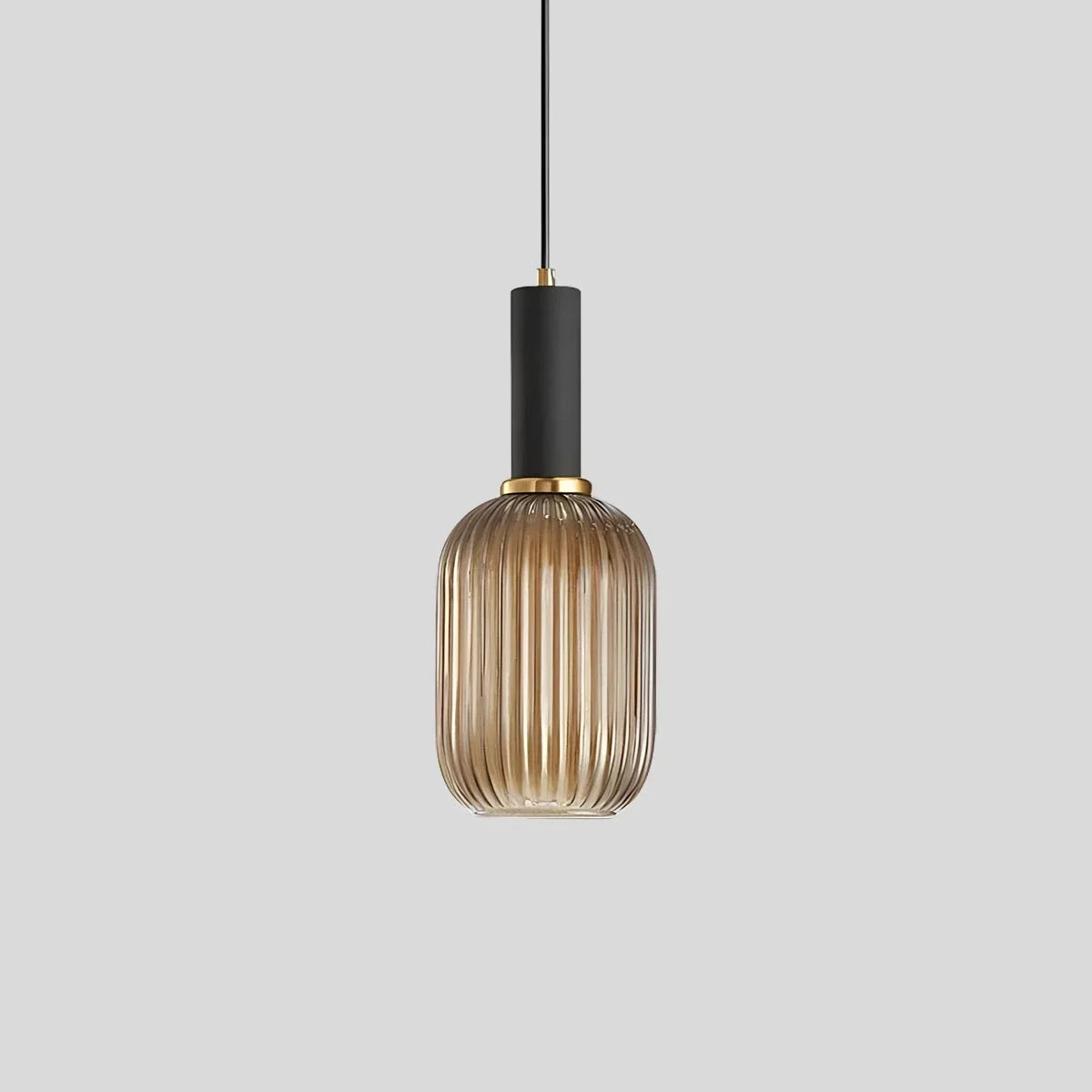 Luxora Nordic Glass Pendant Light, Brass Finish Warm Glow Hanging Lamp