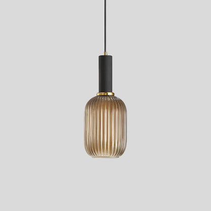 Luxora Nordic Glass Pendant Light, Brass Finish Warm Glow Hanging Lamp