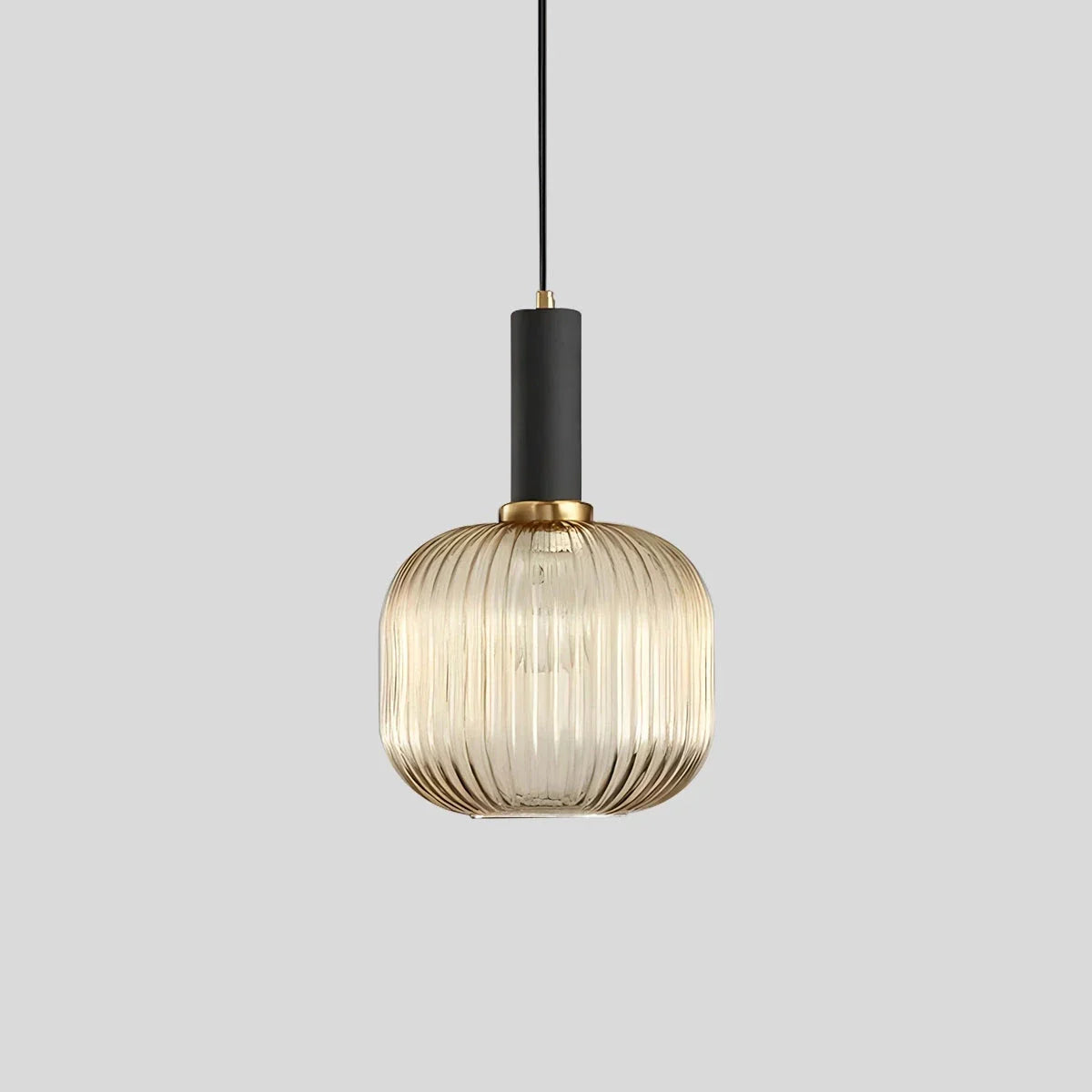 Luxora Nordic Glass Pendant Light, Brass Finish Warm Glow Hanging Lamp