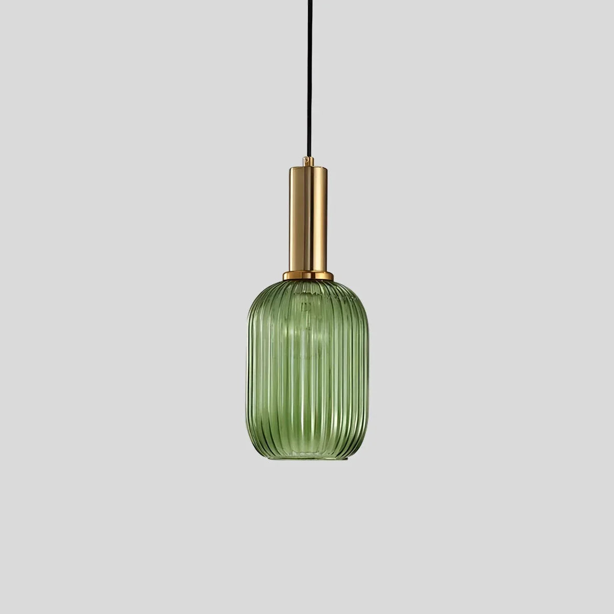 Luxora Nordic Glass Pendant Light, Brass Finish Warm Glow Hanging Lamp
