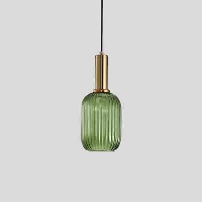 Luxora Nordic Glass Pendant Light, Brass Finish Warm Glow Hanging Lamp