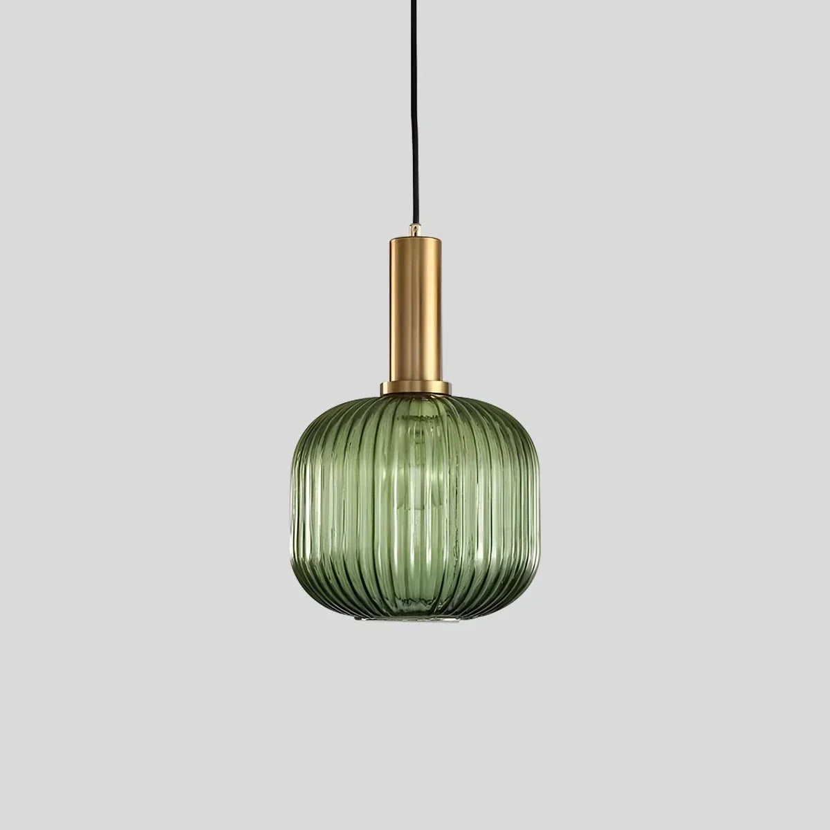Luxora Nordic Glass Pendant Light, Brass Finish Warm Glow Hanging Lamp
