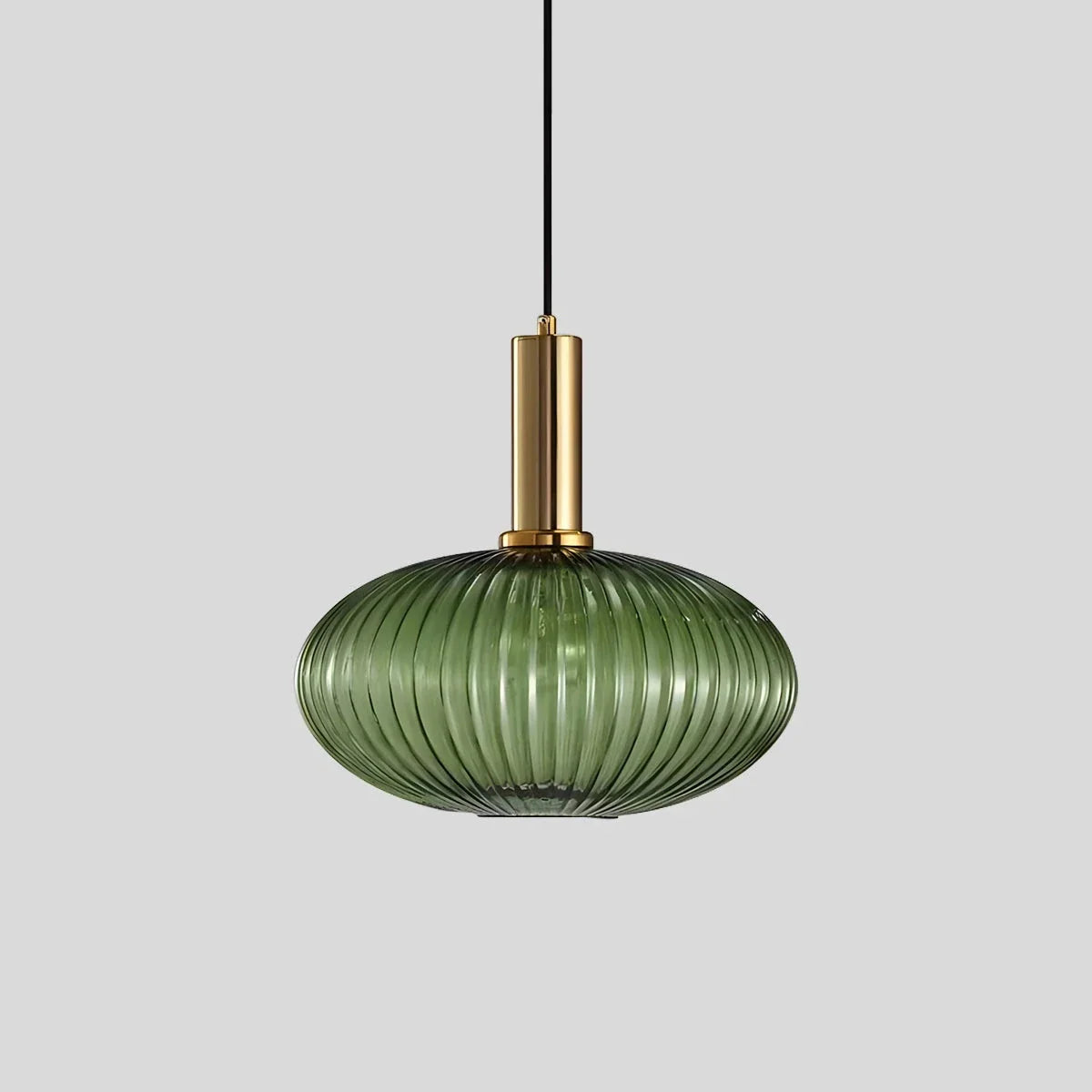 Luxora Nordic Glass Pendant Light, Brass Finish Warm Glow Hanging Lamp
