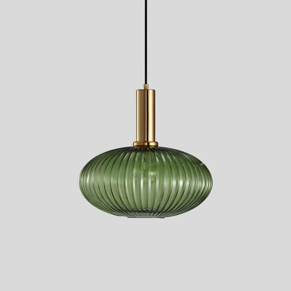 Luxora Nordic Glass Pendant Light, Brass Finish Warm Glow Hanging Lamp