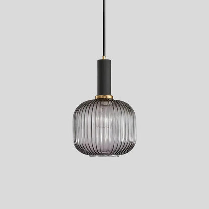 Luxora Nordic Glass Pendant Light, Brass Finish Warm Glow Hanging Lamp