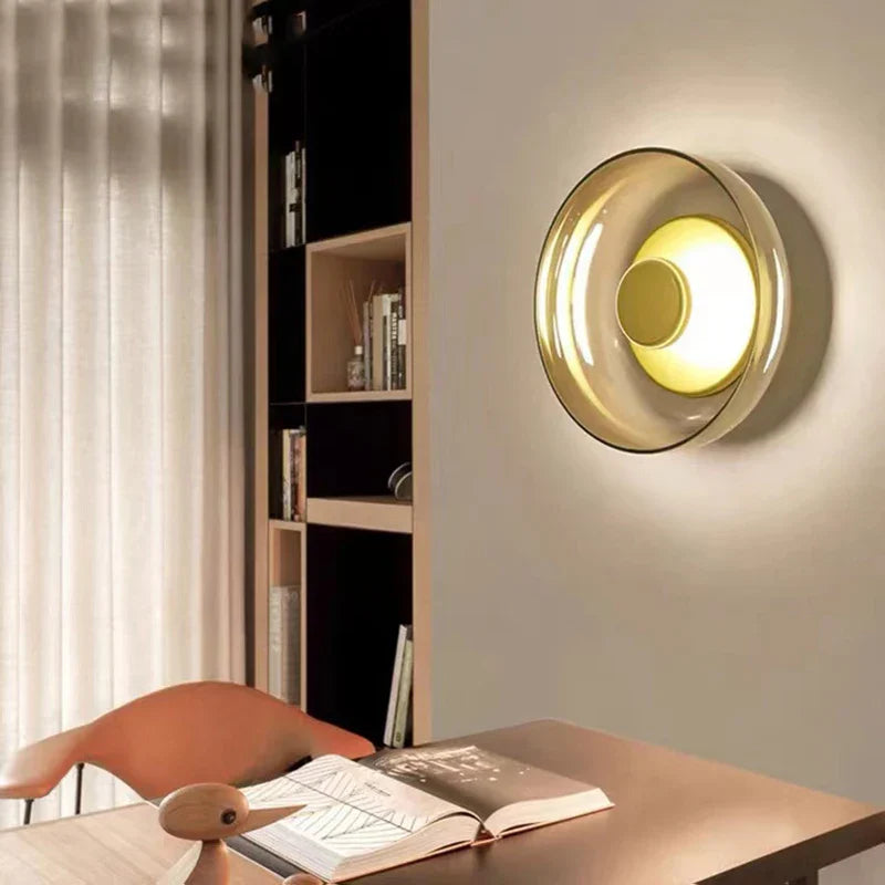 Luxora Nordic LED Glass Wall Sconce, Modern Minimalist Light for Bedroom