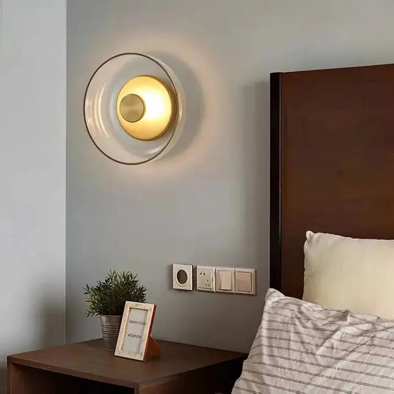 Luxora Nordic LED Glass Wall Sconce, Modern Minimalist Light for Bedroom