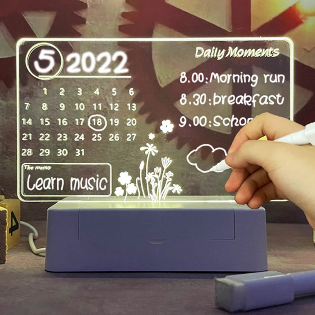 Creative LED Noteboard Night Lamp - Calendar