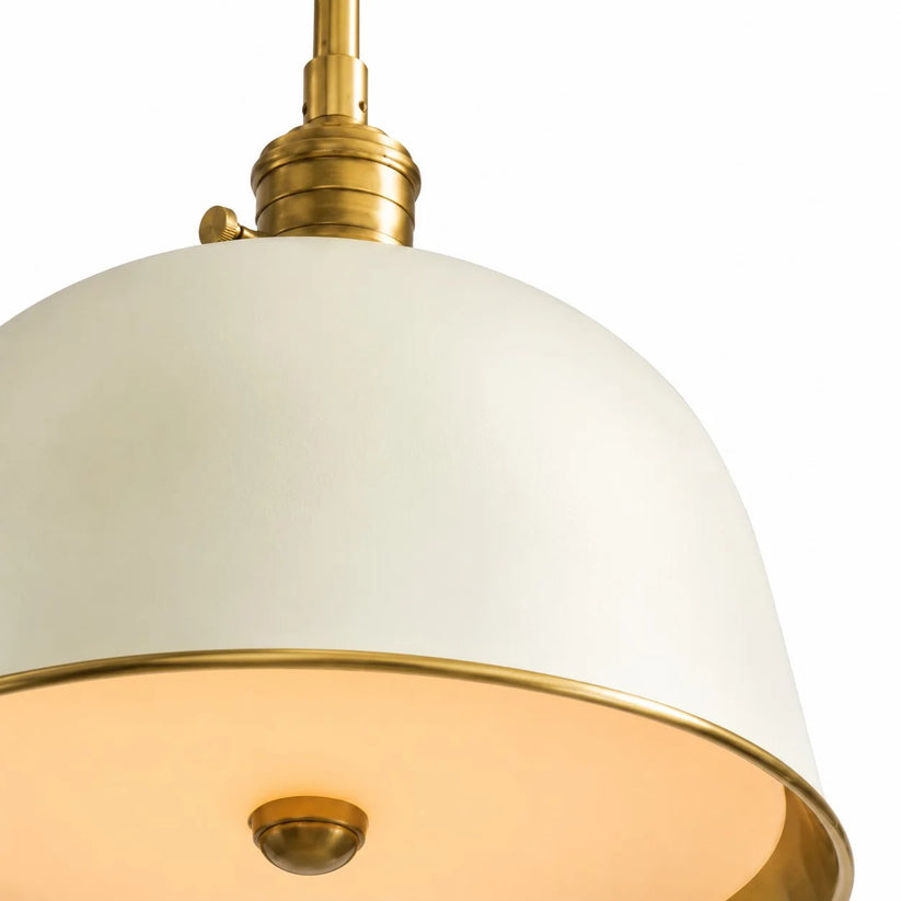 RoyaleGlow Modern Industrial Bell Pendant Light - Gold & Cream Metal Shade