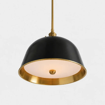 RoyaleGlow Modern Industrial Bell Pendant Light - Gold & Cream Metal Shade