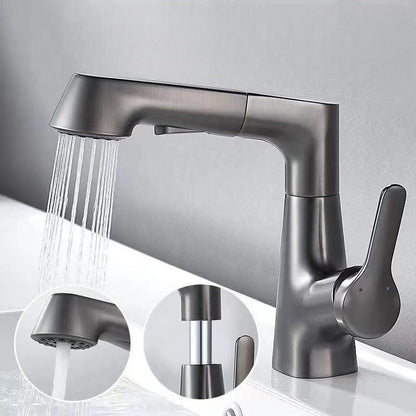 RoyaleGlow Bathroom Faucet With Rotating Retractable Hand Shower