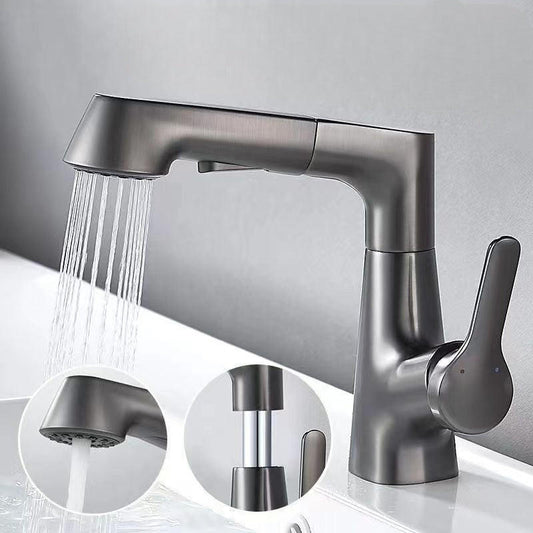 RoyaleGlow Bathroom Faucet With Rotating Retractable Hand Shower