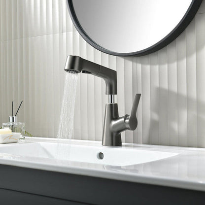 RoyaleGlow Bathroom Faucet With Rotating Retractable Hand Shower