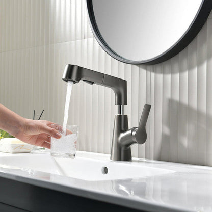 RoyaleGlow Bathroom Faucet With Rotating Retractable Hand Shower