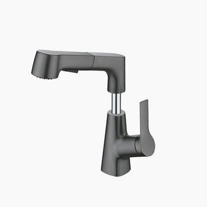 RoyaleGlow Bathroom Faucet With Rotating Retractable Hand Shower