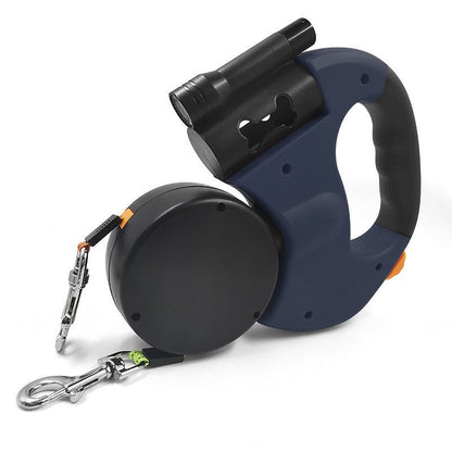 Furora Dual Dog Leash with Flashlight & Waste Bag Holder – Tangle-Free Walking for Two Dogs