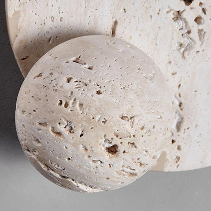 Royelux Modern Travertine Wall Sconce - Cream Natural Stone LED Lighting