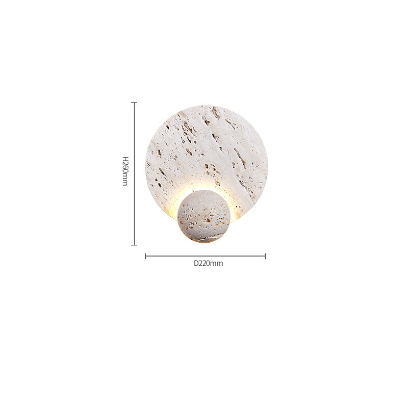 Royelux Modern Travertine Wall Sconce - Cream Natural Stone LED Lighting