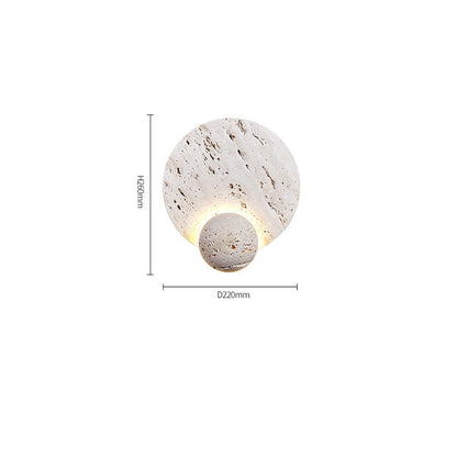 Royelux Modern Travertine Wall Sconce - Cream Natural Stone LED Lighting