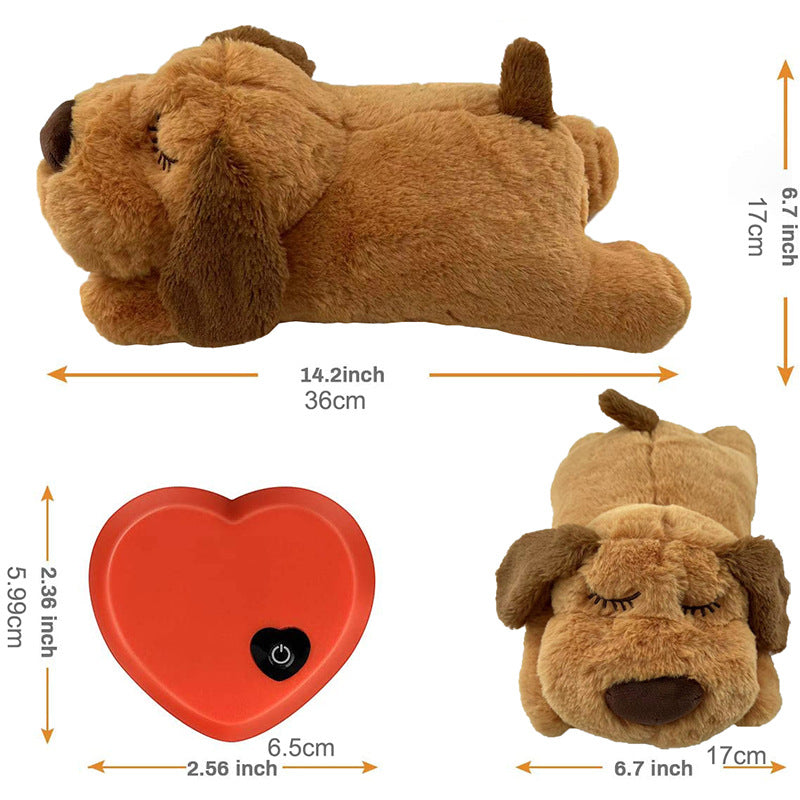 Pawellure Comforting Heartbeat Puppy Toy for Dog Anxiety Relief - Plush Cuddle Companion for Peaceful Sleep