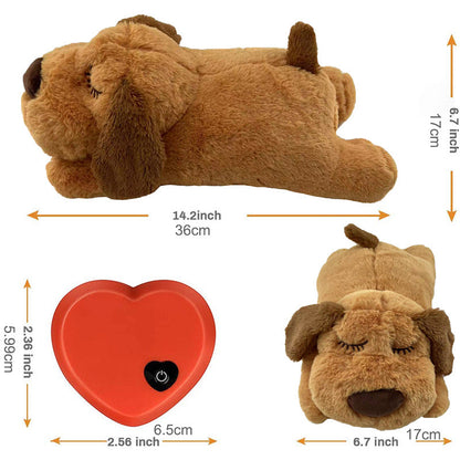 Pawellure Comforting Heartbeat Puppy Toy for Dog Anxiety Relief - Plush Cuddle Companion for Peaceful Sleep