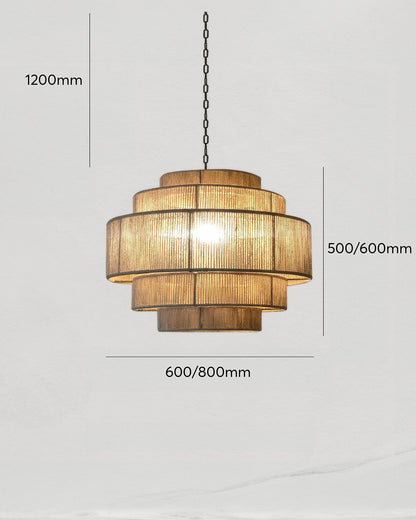 RoyaleGlow Artisan Wabi-Sabi Rattan Chandelier 55cm