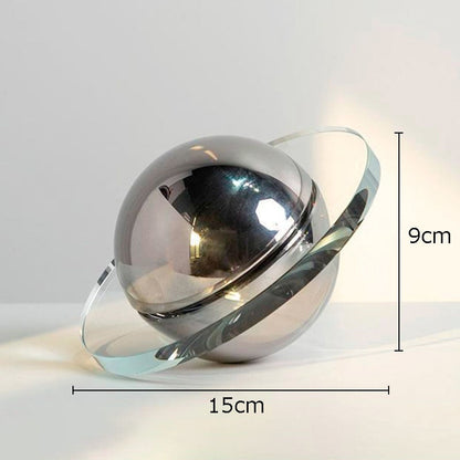 ORA Solid Crystal Hand-Crafted Saturn Planet Geometric Sculpture 0
