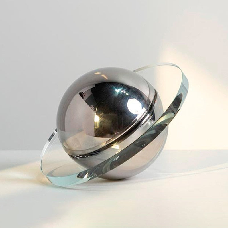 ORA Solid Crystal Hand-Crafted Saturn Planet Geometric Sculpture 5