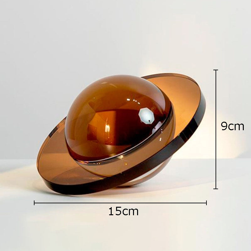ORA Solid Crystal Hand-Crafted Saturn Planet Geometric Sculpture 7