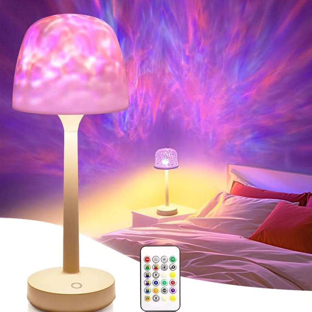 RoyaleGlow Ocean Wave Cordless Projector Light 2 in 1 Lamp and Projection RGB