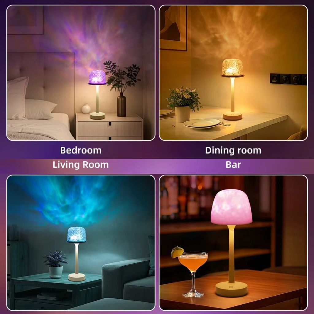 RoyaleGlow Ocean Wave Cordless Projector Light 2 in 1 Lamp and Projection RGB