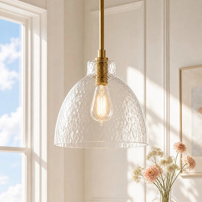 Ondine Farmhouse Hammered Glass Pendant Light 0