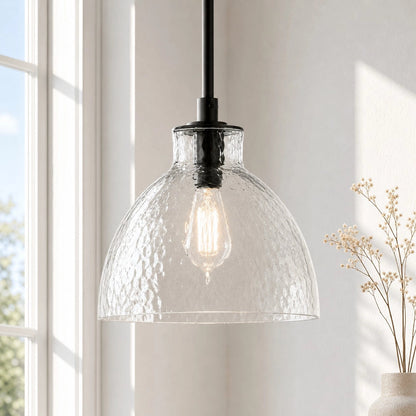 Ondine Farmhouse Hammered Glass Pendant Light 13