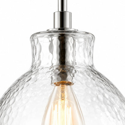RoyaleGlow Farmhouse Hammered Glass Pendant Light for Kitchen Island