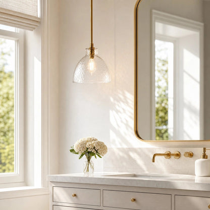 Ondine Farmhouse Hammered Glass Pendant Light 5
