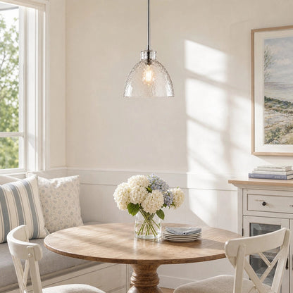 Ondine Farmhouse Hammered Glass Pendant Light 6